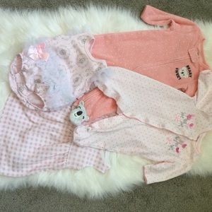 3m baby girl dress and onesie sleepers